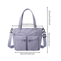 Utility Tote Bag with Pockets Multifunctional Tote Bag with Crossbody Strap Multiple Pocket Carryall for Commuters, Students, Work, Travel, School