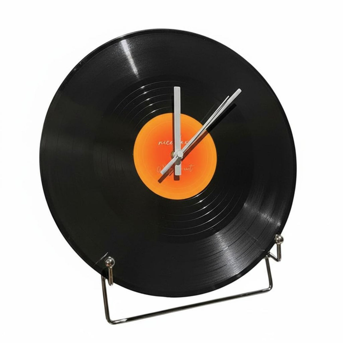 Vintage Look LP Vinyl Table Clock Ideal Birthday Gift Vinyl Clock Unique Design for Music Lovers, Students, Office, Bedroom, Studio