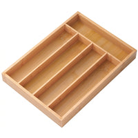 Bamboo Drawer Organizer Natural Cutlery Tray Shallow for Kitchen