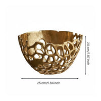 Openwork Fruit Tray Modern Minimalist Metal Fruit Bowl Gold Finish Home Decor Available Office