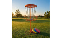 Outdoor Disc Golf Basket with Chains All-Metal Portable Disc Golf Target Heavy Duty Freestanding for Athletes, Backyard, Park