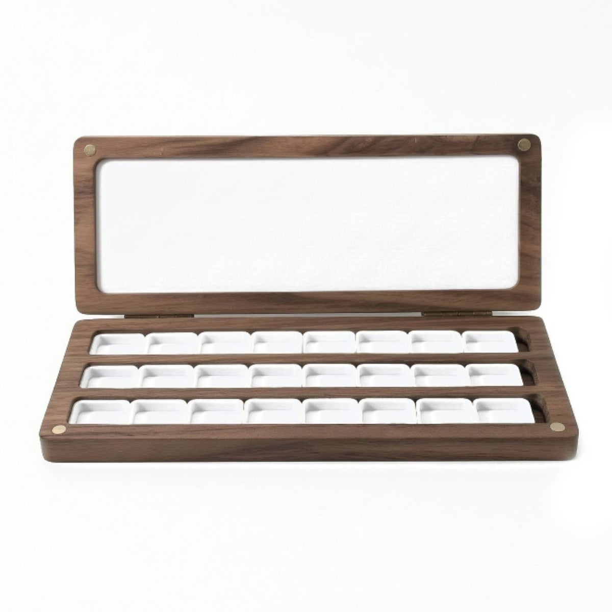Portable Wooden Palette Box Compact Watercolor Palette Box Long-Lasting Art Supply Sturdy for Artists, Plein Air