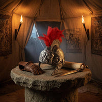 Roman Fighter Helmet Aged Metal Look Costume Accessory for Role-Play
