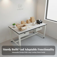 Packaging Workbench Anti Tabletop Packing Table Unified Roll Holders Industrial Packing Table with Shelves for Packers, Technicians