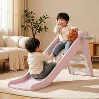 Young Child Slide with Basketball Hoop Indoor Slide with Basketball Hoop Non-Slip Toy for Young Children, Kids, Playroom, Living Room, Bedroom