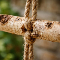 Handmade Look Wooden Ladder Decor Farmhouse Design Rustic Wood Wall Hanging Jute Rope for Flower Shop, Garden, Patio