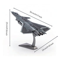 J-20 Fighter Airplane Model Diecast Fighter Plane Model Freestanding for Collectors, Showcase, Desk