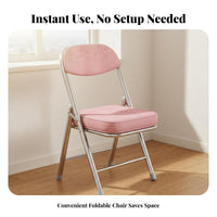 Space Saving Folding Chair Easy to Clean Padded Folding Chair Strong Load-Bearing Portable Conference Stool Non-Slip Feet for Students, Homeowners, Adults, Dormitory, Study Room, Kitchen, Party