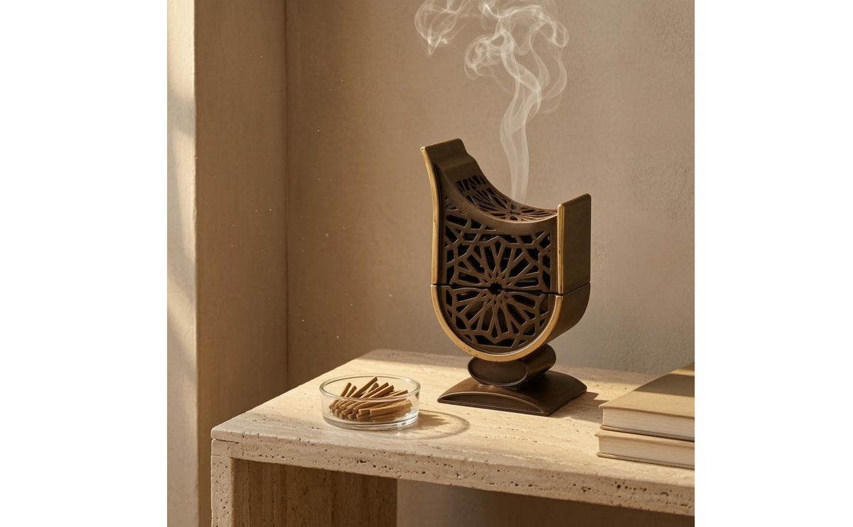 Arabic Style Incense burner Antique Bronze Resin Scent Burner Hollow Carved
