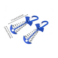 2 Pieces Aluminum Alloy Fishbone Tent Stakes Hooked End Fishbone Tent Stake Compact Outdoor Gear Lightweight for Camping