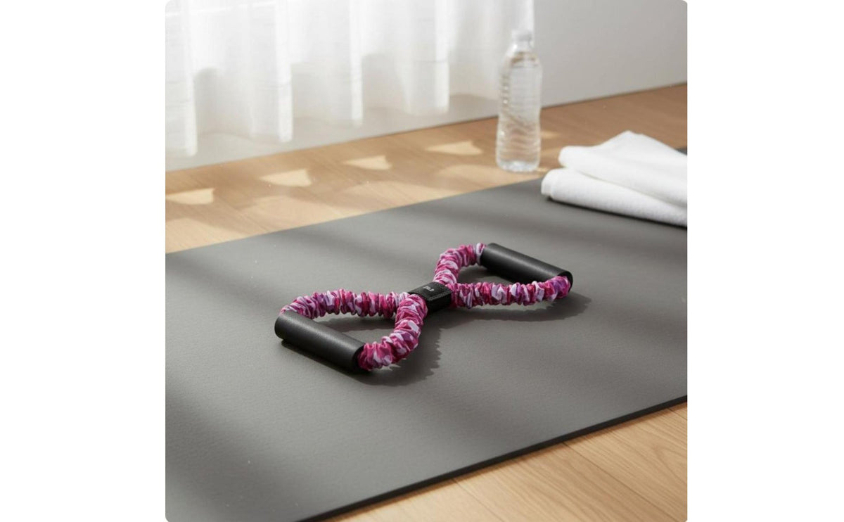 Double Loop Resistance Band Configuration 8 Shaped Exercise Band Snap Resistant Sleeved Exercise Cord for Beginners