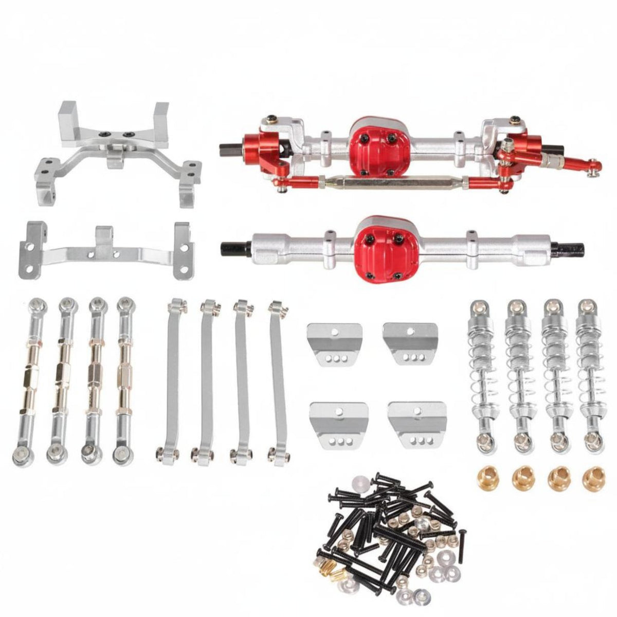 6 Pieces 1/12 Scale RC Car Axle Set Front Rear Axle Housing Set Easy Installation
