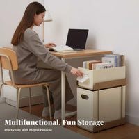 Space-Saving Under-Desk Organizer Structure With Wheels 4-Tier Rolling Drawer Storage Unit Easy to Move Office Furniture effortlessPulling Drawers for Students, Teachers, Crafters, Dorm Room, Narrow Areas, Classroom, Bathroom