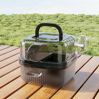 Transparent Hamster Cage and Hamster Carrier, 21cm Hamster Carrier with Wheel and Waterer, Portable Square Travel Habitat for Indoor Outdoor Use