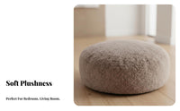 Round Stool pad Soft Fleece Texture Sherpa Round Stool adaptable Cute Design for Office Workers, Living Room, studying corner