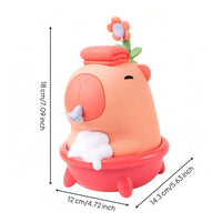 Capybara Soap Dispenser Floral Ornament Animal Soap Dispenser Green Leaves Washroom Item