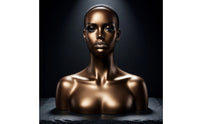 Female Mannequin head Bronze Mannequin Head with Shoulders Decorative hat display stand for Hair Stylists, Salons, Photography Studios