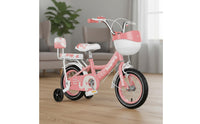 Foldable Children's Bike Anti-Tip Over Design Young Child Pedal Bike High-Carbon Steel Frame for Young Children, Beginners, Outdoor