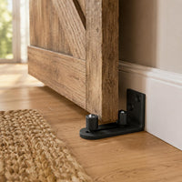 L Shape Double Roller Guide Slim Design Sliding Door Anti-Sway Guide Bottom Track Stopper Heavy Duty Swing Stop Bracket