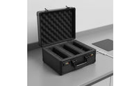 Black Aluminum Carrying Case Portable Aluminum Tool Case Foam Padded Storage for Travel, Workshop
