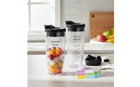 2 Pieces  Compatible Blender Cup Blender Cup with Sip Lid Food Grade Replacement Blending Vessel for Outdoors