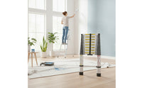 Ladder Aluminum Telescopic Ladder Extendable for Contractors, Homeowners, Roof Access, Home Maintenance, Outdoor Work