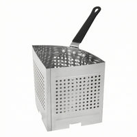 Vented Bottom Perforated Cooking Basket PVC-Coated Handle Straining Basket Hanging Hole Stainless Steel Colander Square Shape