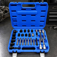 30 Pieces Alternator Pulley Remove Install Tool Kit Compatible Alternator Pulley Tool Kit Portable for Technicians