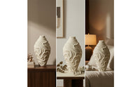 Vase with Undulating Texture Textured Resin Vase Organic Flower Holder for Shelf Display