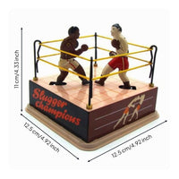 Boxing Ornament with Clockwork Mechanism Vintage Clockwork Boxing Decoration Collectible Tinplate Fighter Ornament for Bar