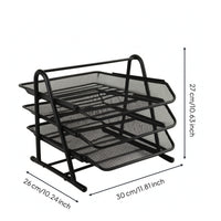 Mesh File Organizer Slanted File Tray Organizer Open Front Desktop Document Tray for Home Workspace