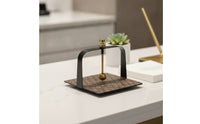 Tabletop Tissue Holder Compact Tissue Holder with Wood Base Decorative for Vanity, Desk