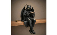 Dark Cloaked Figure Statue Sturdy Sitting Statue Creepy Shelf Sitter Spooky for Display Cabinet