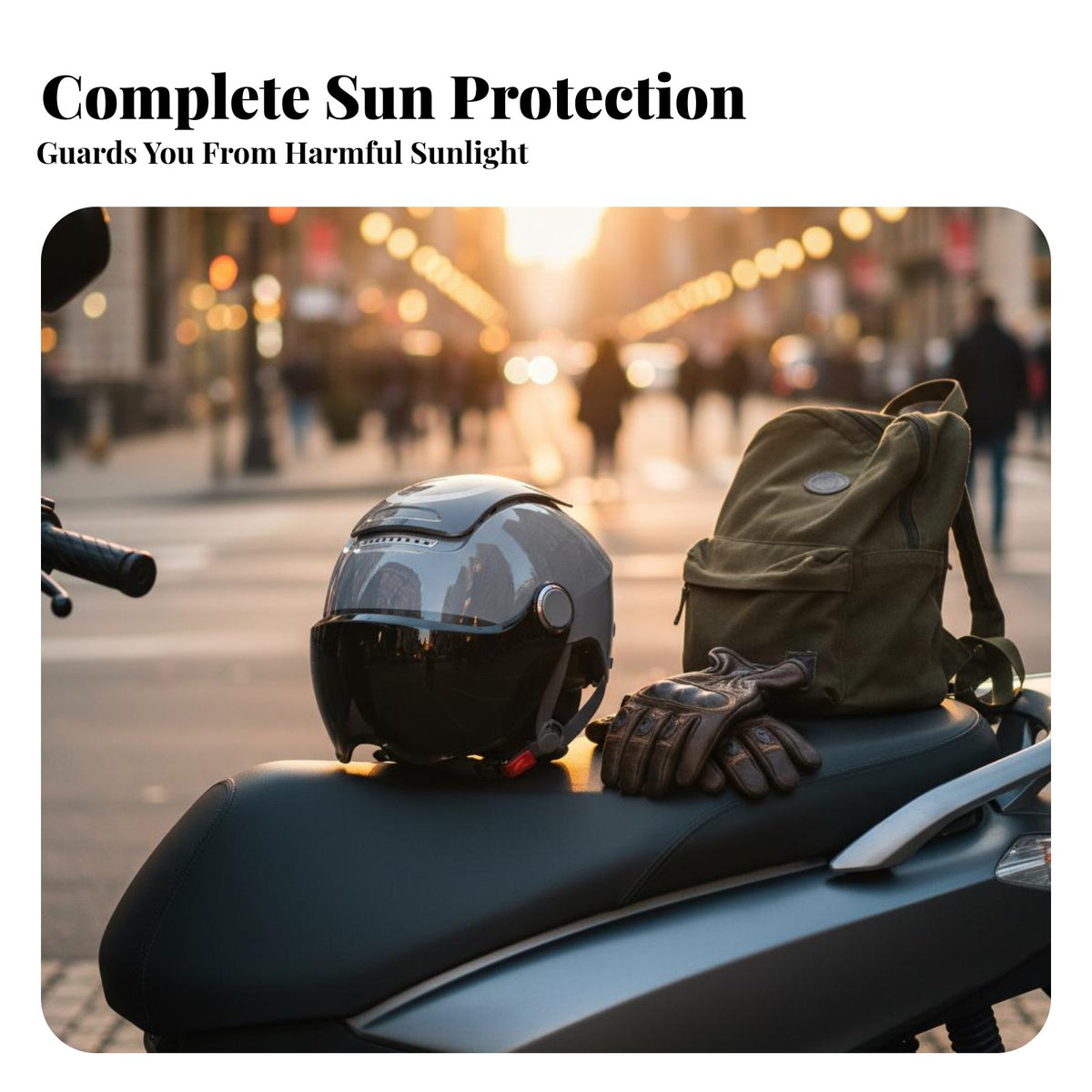 Helmet 3C Certified Motorcycle Half Helmet with Visor Four-Season Guarding Headwear for Women, Commuters, Summer Riding