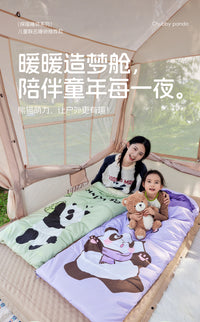 骆驼户外儿童学生睡袋被子两用成人露营午睡秋冬保暖防寒加厚隔脏