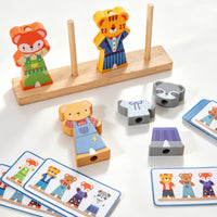 roundedEdged Wooden Educational Wildlife Dress-up Toy Natural Wood Finish Wooden Peg Figure Toy