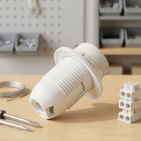 Bulb Holder for Pendant Lights and DIY Lighting, E14 Lamp Holder with Shade Band, Heat Resistant Replacement Screw Base, 250V 2A 3A Rated Current