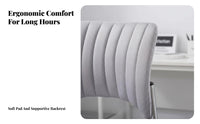 Height Adjustable Armless Swivel Task Chair Ergonomic Backrest Armless Rolling Chair Padded Cushion Office Furniture Compact Design for Students, Streamers, Telecommuting Workers, Study Room, Bedroom