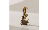 Seated Mermaid Figurine Antique Style Mermaid Figurine Miniature Ornament for Collectors, Bookshelf, Desk, Aquarium