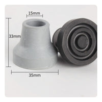 Wear-Resistant Rubber Crutch Foot Thickened Walking Stick Rubber Stopper Metal Insert Non-Slip Mobility Aid Tip for Elderly, Injured People