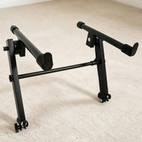 Adjustable X Style Keyboard Stand Heavy Duty Double Tier Keyboard Stand Non-Slip Feet for Studio