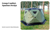 Waterproof insulated hex tent, portable
