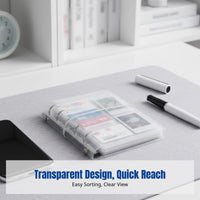 Minimalist PP Transparent A5 Loose-Leaf Notebook, Portable Student Organizer Cover with Card Holder