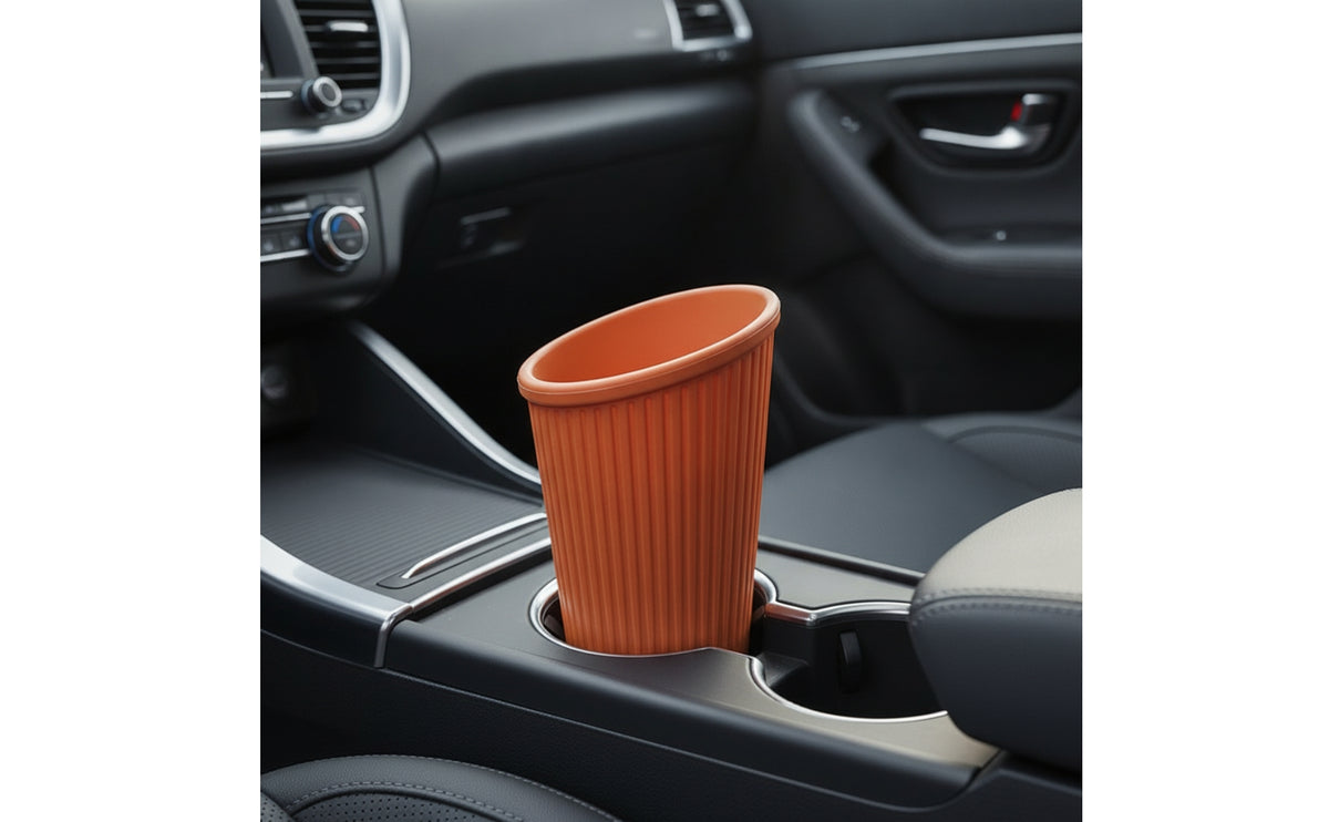 Waterproof Car Cup Holder Trash Can Odor-without Odor Cup Holder Trash Can Small Silicone Car Organizer Leakproof for Vehicle Interior