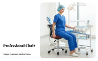 Height Adjustable Oral Health Assistant Stool with Armrest 360-Degree Swivel Oral Health Assistant Stool Ergonomic back/arm Support Medical Task Chair effortlessRolling Casters for Dentists, Doctors, Laboratory Technicians, Hospital, Laboratoryoratory