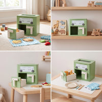 Toy Air Fryer with Pretend Meal Items Air Fryer Child-Friendly Kitchen Playset with Pretend Meal Items for Preschoolers