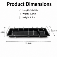 Rectangular Chicken Feeder, Galvanised Steel Poultry Trough, Dry Wet Duck & Pigeon Feed Station for Backyard Keepers