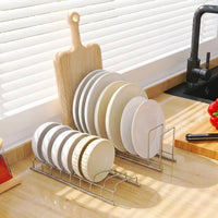 Dish Rack and Dish Drainer 2 Pack, Plate Rack with Draining Board, Space Saving No Drip Tray Design for Kitchen Sink Counter Organization