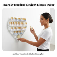 Heart-Shaped Nail Polish Holder Space-Saving Display Shelf Multi-Layered Organizer Rack for Salon Owners, Cosmetic Aficionados, Spa, Changing Area