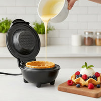 Electric Waffle Bowl Maker with Nonstick Plates Space-Saving Waffle Bowl Maker Vertical Storage Appliance Quick for Home Cooks, Breakfast, Kitchen